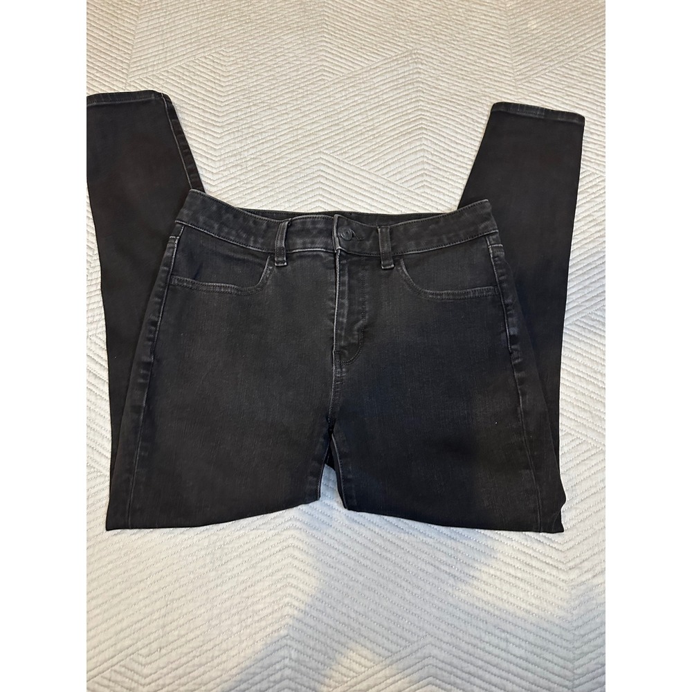 American Eagle Dream Stretch Skinny Jeans Black High Waisted Womens Size 6 Short